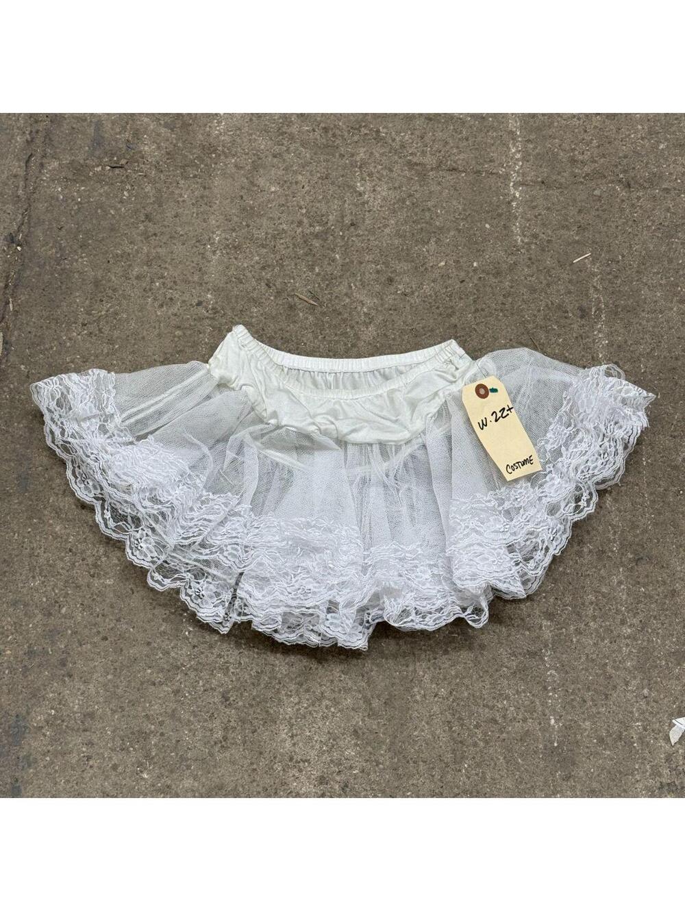 Vintage White Multi-Tiered Mini Petticoat / Crinoline Tutu Skirt